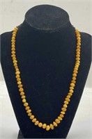 925 Silver Egg Amber Necklace