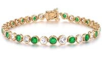 5.2ct Afghanistan Emerald 18Kt Gold Bracelet