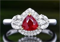 Mozambique Pigeon Blood Ruby 18Kt Gold Ring