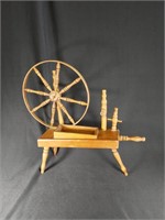 Vintage Wooden Spinning Wheel with Planter