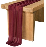 Ling's Moment 14Ft Burgundy Sheer Chiffon Like Tab