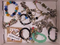 16 costume jewelry bracelets: New Pink Zebra