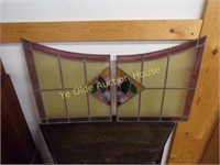 Unframed Stained Glass Panels With Cracks