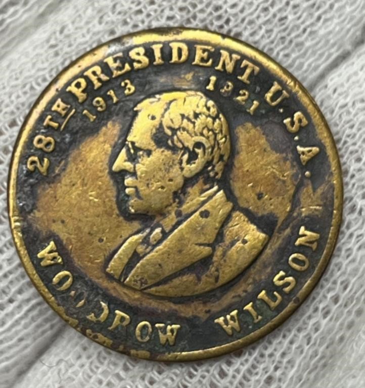 Woodrow Wilson Older Bronze Political Token