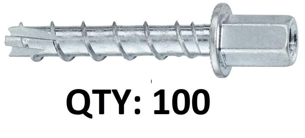 Pk of 100 Hil ti 1/4"x1-5/8"Screw Anchors NEW