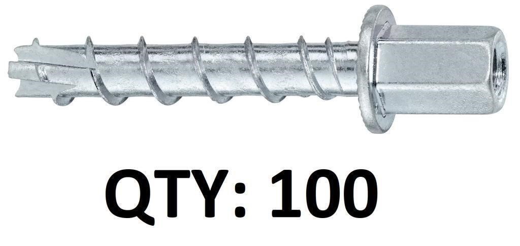 Pk of 100 Hil ti 1/4x1-5/8" Anchor Screws NEW $195