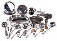 Fine Silver Plate Dishes and Utensils (30)