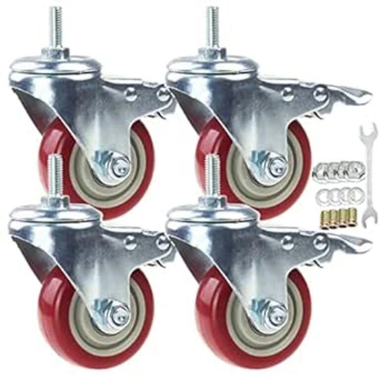 Swivel Stem Casters, Heavy Duty Double-Locking Cas