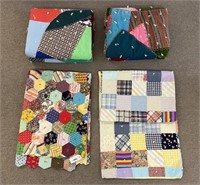 4 Patchwork Hand Tied Quilts