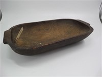 Early Wooden Hand Carved Dough Bowl