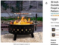 30 Inch Fire Pit, Cast Iron Fire Pits for Outside