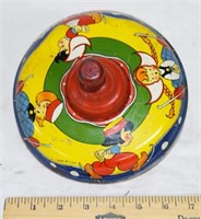 VINTAGE MADE IN THE USA TIN LITHO SPINNING TOP