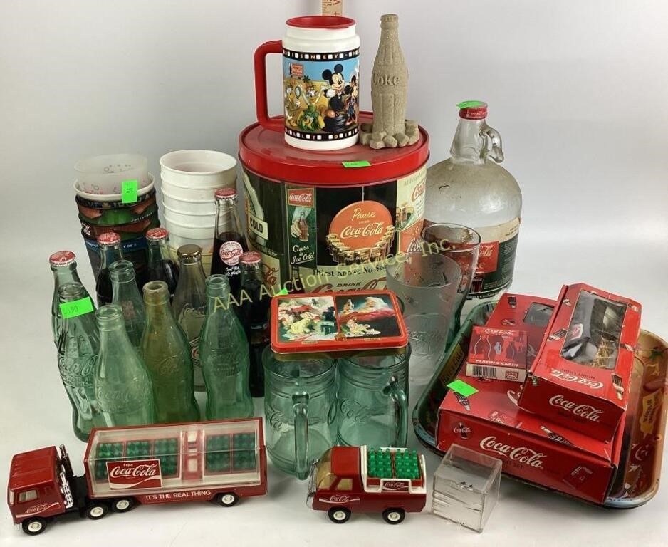 Coca-Cola items. 1 gallon glass, Coca-Cola jug,