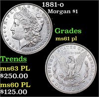 1881-o Morgan Dollar $1 Grades Unc+ PL