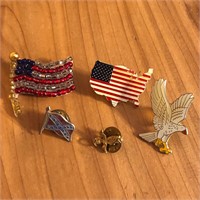 Mixed Lot of Patriotic Hat or Lapel Pins