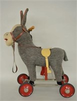 Vintage Plush Donkey Ride On Toy