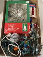 Vintage Christmas lights, tree topper