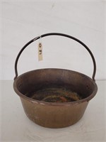 Antique Fireplace Pot W/ Iron Handle