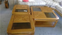 COFFEE TABLE AND(2) END TABLES