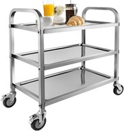 2 tiered new stainless cart kitchen use
