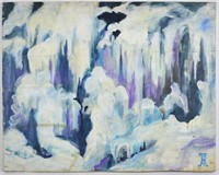 MODERN EXPRESSIONIST ICE FLOW PAINTING SIGNED