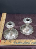 Pair Sterling silver Weighted candlestick holders