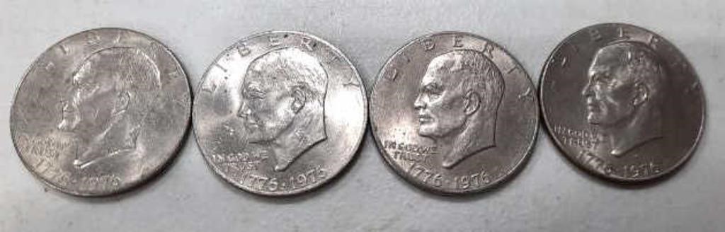 4 - 1776-1976 Bi-Centennial Ike Dollar Coins