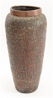 Art Nouveau Hammered Copper Tall Vase