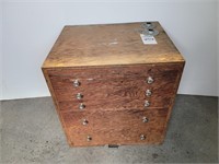 WOODEN TOOL CHEST, SOME CONTENTS