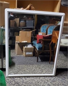 Large Designer Mirror with White Frame