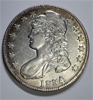 1834 BUST HALF DOLLAR, NICE AU