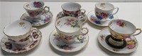 Group of 6 Assorted Cups & Saucers