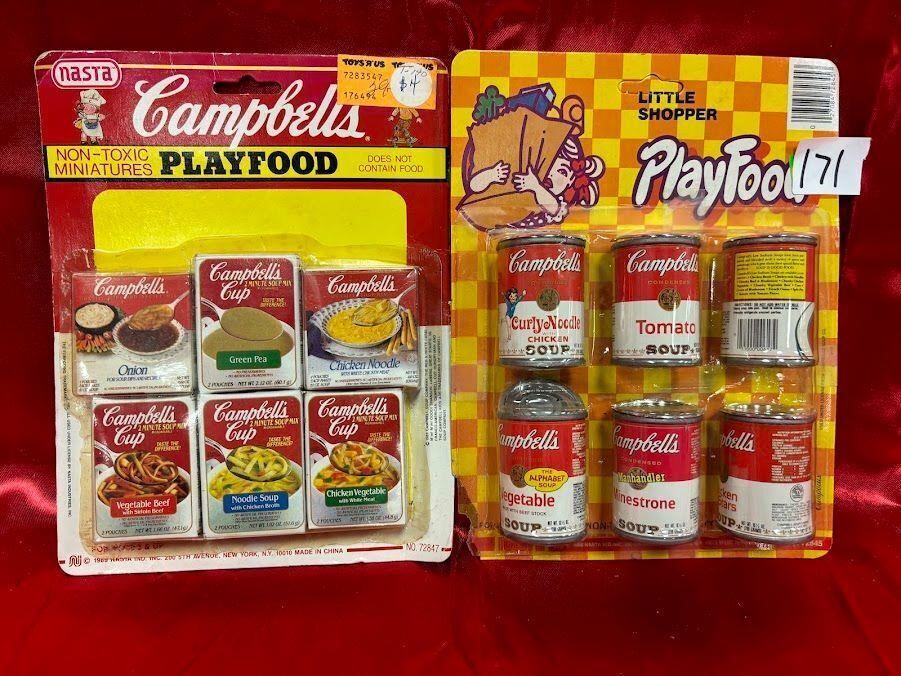 1989 & 1986 Campbell soup play food sets