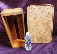 oak create and cork tray
