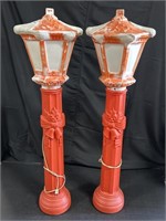 Pair of Christmas Lamp Post Blow Molds.