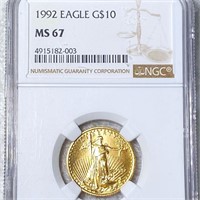 1992 $10 Gold Eagle NGC - MS67