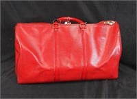 Louis Vuitton Red Keepall Black Stitch Handbag