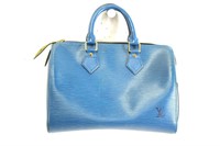 Louis Vuitton Blue Speedy Handbag