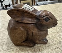 Wood Carved Rabbit Sculpture