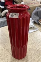 Tall Red Pottery Flower Vase