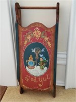 Wooden Hand Painted Sled Decor