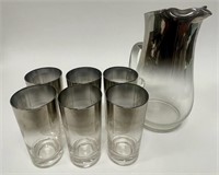 MCM Dorothy Thorpe Silver Ombre' Pitcher & Glasses