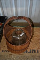 Woven Basket and Glass Jar