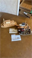 5 hand crafted boats.