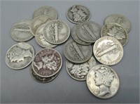 (17)  Mercury Dimes of Various Dates.