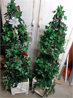 2 Christmas / Decorative Trees lights included