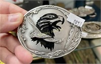 EAGLE PEWTER BELT BUCKLE - EAGLE, FLY HIGH