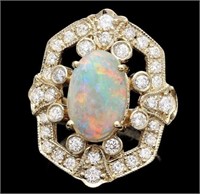 $ 13,370 3.75 Ct Australian Opal Diamond Ring