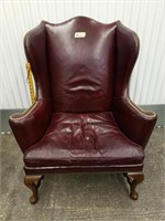 KITTINGER LEATHER WINGBACK CHAIR
