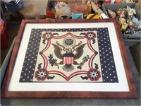 Large Patriotic Eagle Framed Picture